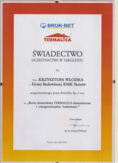 Świadectwo Bruk-Bet